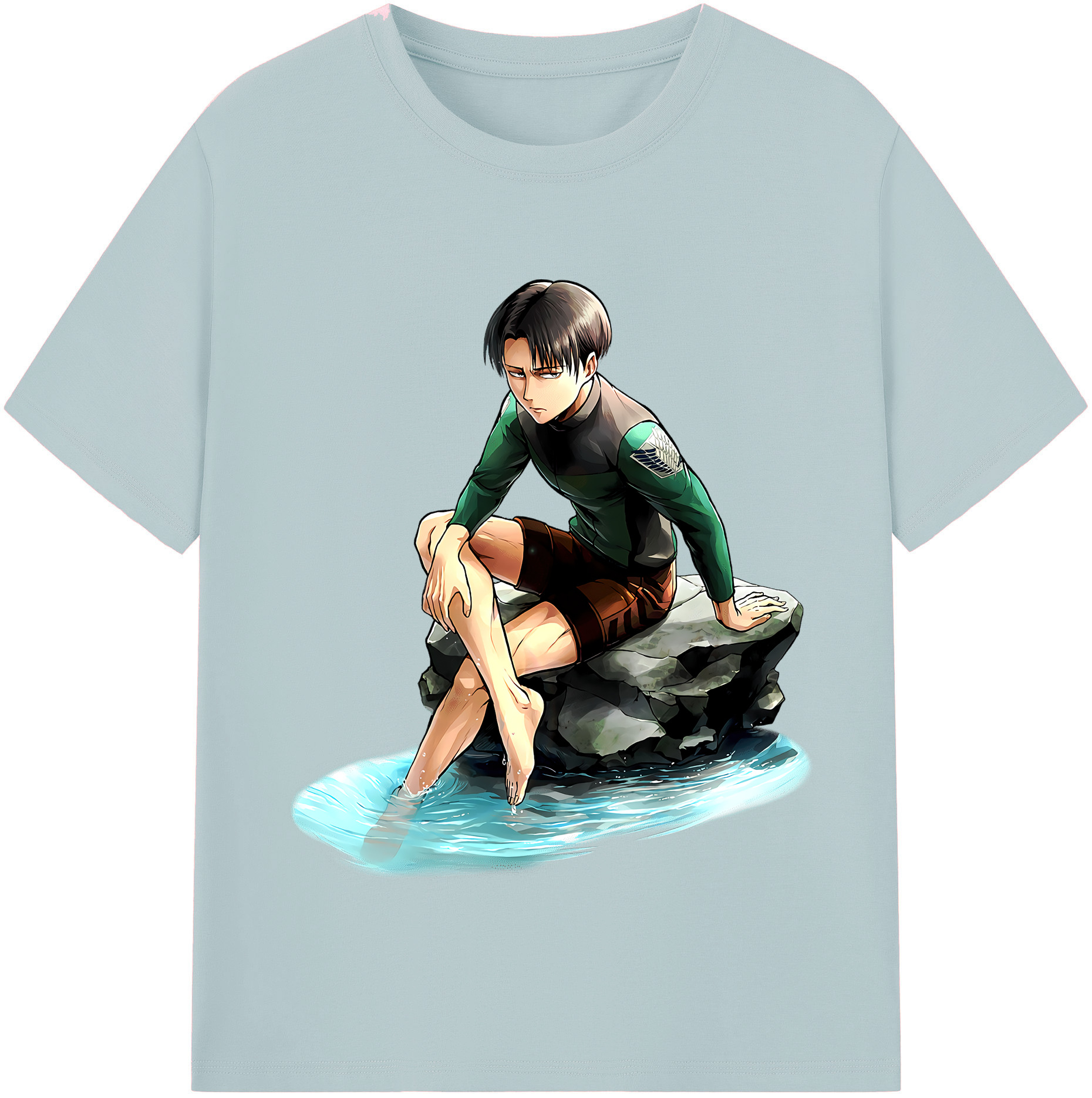 （画像用） 進撃の巨人 リヴァイ·アッカーマン Attack on Titan Levi Ackerman 綿100％半袖Tシャツ（フロントプリント）